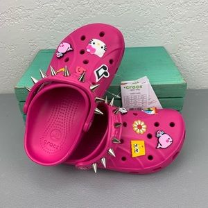 pink custom crocs